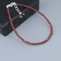 Red Garnet Round 3mm Faceted beads adjustable stacking bracelet | STK-5320