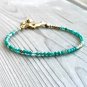 Amazonite Round 2.5mm Faceted beads adjustable stacking bracelet | STK-0059