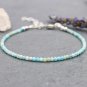 Amazonite Round 2.5mm Faceted beads adjustable stacking bracelet | STK-0090