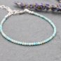 Amazonite Round 2.5mm Faceted beads adjustable stacking bracelet | STK-0090