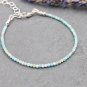 Amazonite Round 2.5mm Faceted beads adjustable stacking bracelet | STK-0090