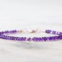Amethyst Rondelle 2mm Faceted beads adjustable stacking bracelet | STK-0152