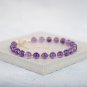 Amethyst Round 4.5-5mm Smooth beads adjustable stacking bracelet | STK-0166