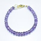 Amethyst Rondelle 6mm Faceted beads adjustable stacking bracelet | STK-0227