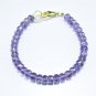 Amethyst Rondelle 6mm Faceted beads adjustable stacking bracelet | STK-0227