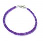 Amethyst Rondelle 3mm Faceted beads adjustable stacking bracelet | STK-0247