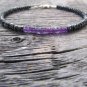 Amethyst Round 3.5-4mm Smooth beads adjustable stacking bracelet | STK-0305
