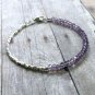 Amethyst Rondelle 3mm Faceted beads adjustable stacking bracelet | STK-0322
