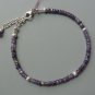 Amethyst Rondelle 3mm Faceted beads adjustable stacking bracelet | STK-0343