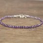 Amethyst Rondelle 2mm Faceted beads adjustable stacking bracelet | STK-0345