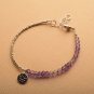 Amethyst Rondelle 3mm Faceted beads adjustable stacking bracelet | STK-0347