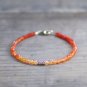 Carnelian Round 3.5mm Faceted beads adjustable stacking bracelet | STK-1912