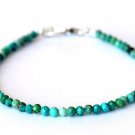 Chrysocolla Round 4mm Faceted beads adjustable stacking bracelet | STK-2030