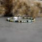 Chrysocolla Round 3mm Faceted beads adjustable stacking bracelet | STK-2031