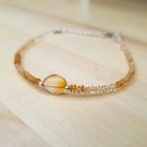 Citrine Rondelle 3-8mm Smooth beads adjustable stacking bracelet | STK-2207