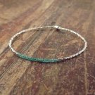 Emerald Rondelle 2.5mm Smooth beads adjustable stacking bracelet | STK-2451