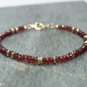 Garnet Rondelle 3-4mm Faceted beads adjustable stacking bracelet | STK-2945