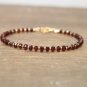 Garnet Rondelle 3.5mm Faceted beads adjustable stacking bracelet | STK-2948