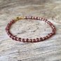 Garnet Rondelle 3-4mm Faceted beads adjustable stacking bracelet | STK-2954