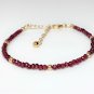 Garnet Rondelle 2-3mm Faceted beads adjustable stacking bracelet | STK-2963