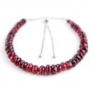 Garnet Rondelle 4-6mm Faceted beads adjustable stacking bracelet | STK-2972