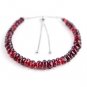 Garnet Rondelle 4-6mm Faceted beads adjustable stacking bracelet | STK-2972