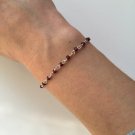 Garnet Rondelle 2.5mm Faceted beads adjustable stacking bracelet | STK-2986