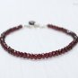 Garnet Rondelle 3-4mm Faceted beads adjustable stacking bracelet | STK-3021