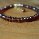 Garnet Rondelle 4-5mm Faceted beads adjustable stacking bracelet | STK-3069