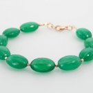 Green Onyx Oval 8x5mm Faceted beads adjustable stacking bracelet | STK-3359