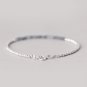 Grey Quartz Round 2mm Faceted beads adjustable stacking bracelet | STK-3466