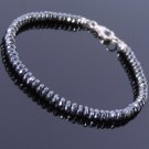 Hematite Rondelle 4mm Faceted beads adjustable stacking bracelet | STK-3501