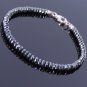 Hematite Rondelle 4mm Faceted beads adjustable stacking bracelet | STK-3501