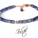 Iolite Rondelle 3.5mm Faceted beads adjustable stacking bracelet | STK-3697