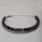 Iolite Rondelle 3-4mm Faceted beads adjustable stacking bracelet | STK-3701