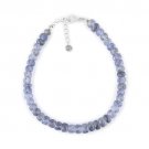 Iolite Rondelle 3-4mm Faceted beads adjustable stacking bracelet | STK-3720