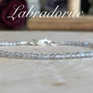 Labradorite Round 3mm Faceted beads adjustable stacking bracelet | STK-3845