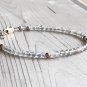 Labradorite Round 3mm Faceted beads adjustable stacking bracelet | STK-3939