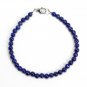 Lapis Lazuli Round 4mm Smooth beads adjustable stacking bracelet | STK-4173