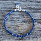 Lapis Lazuli Round 3mm Smooth beads adjustable stacking bracelet | STK-4205