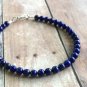 Lapis Lazuli Round 5mm Smooth beads adjustable stacking bracelet | STK-4219