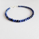 Lapis Lazuli Round 4mm Smooth beads adjustable stacking bracelet | STK-4245