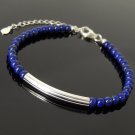 Lapis Lazuli Round 4mm Smooth beads adjustable stacking bracelet | STK-4249