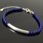 Lapis Lazuli Round 4mm Smooth beads adjustable stacking bracelet | STK-4249