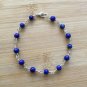 Lapis Lazuli Round 4mm Smooth beads adjustable stacking bracelet | STK-4296