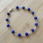 Lapis Lazuli Round 4mm Smooth beads adjustable stacking bracelet | STK-4296