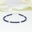Lapis Lazuli Round 2mm Smooth beads adjustable stacking bracelet | STK-4298