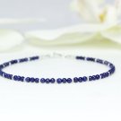 Lapis Lazuli Round 2mm Smooth beads adjustable stacking bracelet | STK-4300