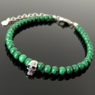Malachite Rondelle 6mm Smooth beads adjustable stacking bracelet | STK-4529
