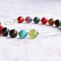 Multi Agate Round 6mm Faceted beads adjustable stacking bracelet | STK-4687